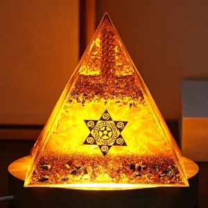 MMLUCK Meditation Tool Crystal Energy Pyramid Energy Generator Citrine Pyramid Model Gift 5/6/8CM Pyramid Ornament Home Decor
