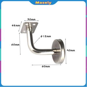 Masely 1Pc Stainless Steel Handrail Bracket Glass Balustrade Stair Wall Glass Support
