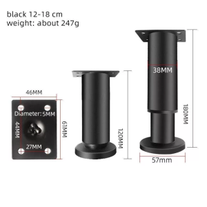 [SG STOCK]Metal Adjustable Furniture Cabinet Leg 8-42CM Height Telescopic Table Leg Support Table Foot/4pcs