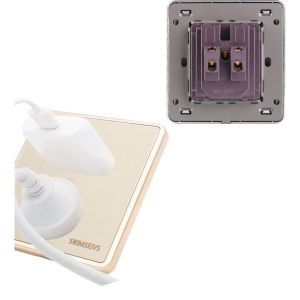 Saklar / Sakelar Lampu Emas Gold Brushed 1/2/3 Gang Electrical Switch