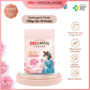 LIBY Deterjen Laundry Pods / Kapsul (Isi 10 Pods) - 10x Lebih Efektif Penghilang Noda Pelindung Warna Wangi Mawar Rose Grasse Wangi Tahan Lama Hingga 33 Hari - LIBY Master Fragrance Laundry Detergent Cair Liter Kapsul