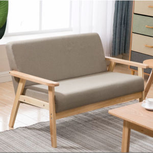 FinesseE โซฟา สไตน์นอร์ดิก SOFA 3 2 1 ที่นั่ง โซฟาเบด นุ่มและสะดวกสบาย ทำจากไม้ธรรมชาติ เรียบง่ายและประหยัดพื้นที่