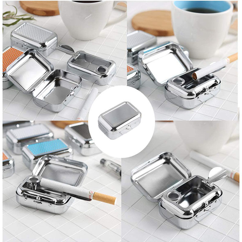CRUITR Posacenere portatile in acciaio inox con coperchio, mini contenitore tascabile per cenere, ideale per viaggi e campeggio all'aperto
_voghion.com