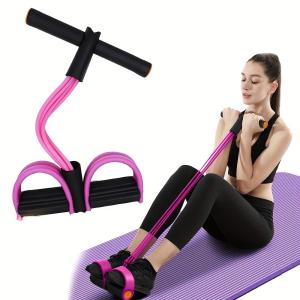 Stirrup Puller Yoga Pedal Puller Sit-Up Resistance Bands 4/6 Tubes Elastic Pull Rope Abdominal Fitness Equipment 脚蹬拉力器
