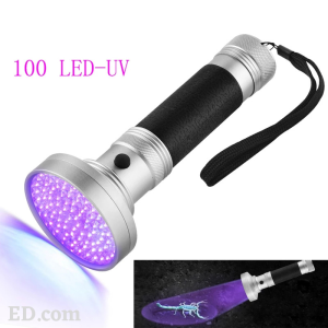 ED UV Flashlight 100 LED 395 nM Ultraviolet Torch Blacklight Detector for Dog Urine Pet Stains and Bed Bug