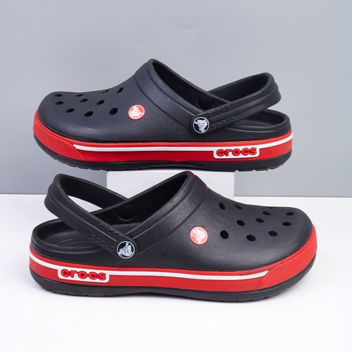 Crocs lite ride waterproof shoes for men in BLACK RED COLOR