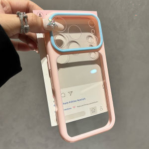 Luxury Photo Frame Contrast Color Clear Case For iPhone 17 Air 16 15 14 13 12 11 Pro Max Plus Camera Protection Shockproof Cover