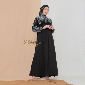 Gamis Ceruty Etnik Mix Crinkle Airflow Amira Set Jilbab Terbaru