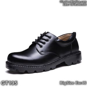 Giày da công sở giày tây big size cỡ lớn Eu:45-46 cho nam cao to chân ú bè (Form mũi tròn đế dày êm chống lún) - GT195