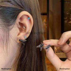 [COD] Modingdue 2Pairs Personalized Creative Mini Simulated Fly Earrings For Men Women Funny Abstract Niche Jewelry Accessories Couple Gift