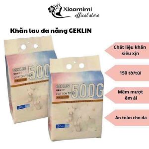 Khăn lau đa năng túi 150 khăn Geklin chất khăn mềm em ái an toàn cho da nhạy cảm