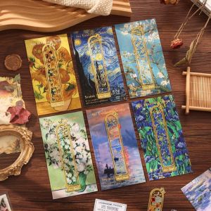 INTOONE 1pc Metal Bookmarks Oil Painting Series Vintage Aesthetic Van Gogh Bookmarks Hollow Out Metal Bookmarks Book Lovers