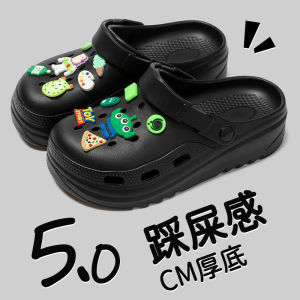 [Free Shipping] Womens summer outdoor clogs non-slip closed-toe beach sandals thick-soled 2026 new style soft-soled cartoon slippers