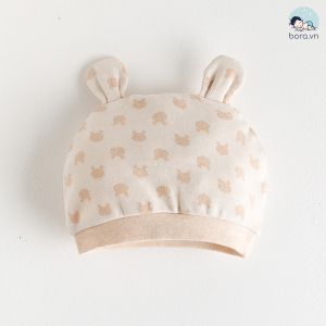 Mũ che thóp cho bé sơ sinh mũ cotton hữu cơ tự nhiên giữ ấm đầu