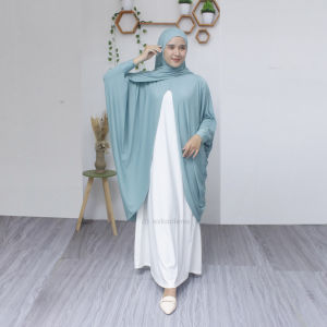 Azkadiena alika gamis syri one st 4 in 1 jilbab outer kardigan dress inner kutung gamis lebaran terbaru