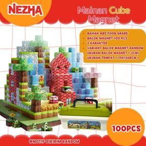 Kubus Magnet Box Isi 100PCS Free Action Figure Building Cubes 3D Block Magnetic Set Balok Magnetik Edukasi Anak