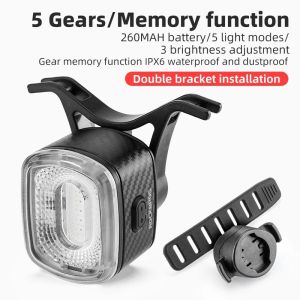 2026 ROCKBROS Smart Bicycle Brake Light IPx6 Taillight Type-C Bike Tail Rear Light Auto Stop LED Riding Warning Safety Cycling Light