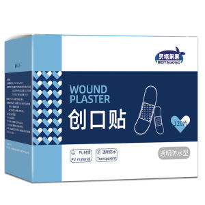 120PCS/BOX Waterproof Band Aid Medical Tape Transparent PU Film Wound  Dressing Adhesive Bandages