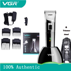 VGR Professional Digital Hair Trimmer Rechargeable Electric Hair Clipper Mens Cordless Haircut Adjustable Ceramic Blade