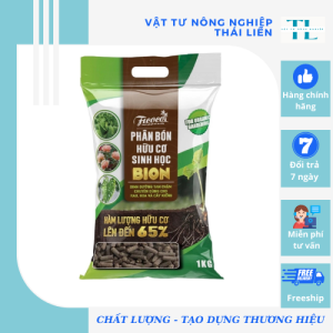 Phân bón hữu cơ sinh học Bion Ficoco gói 1Kg phân viên nén tan chậm tiện lợi vệ sinh tiết kiệm
