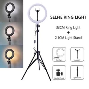 RING LIGHT LED 33CM LAMPU MAKE UP VLOG LAMPU RINGLIGHT TRIPOD MULTI LIVE