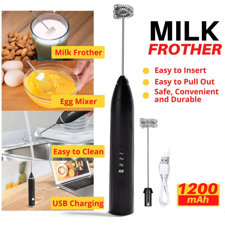 USB Speed Adjustable Milk Frother Handheld Electric Foam Maker