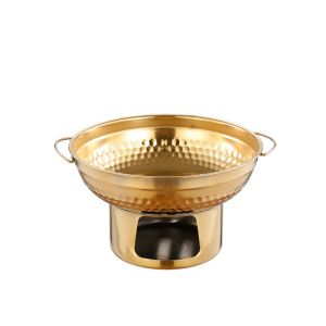 GUHEHARD 20/22cm Stainless Steel Hot Pot Thickened Fast Heating Thai Hot Pot Multipurpose with Chimney Double Ears Hot Pot Household