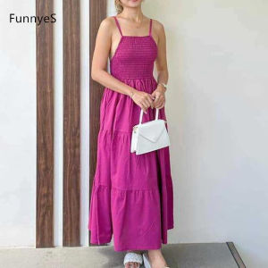 Casual Plain Shirred Wrap Dress For Woman Summer Self Tie Dress Solid Cami Dress L2229