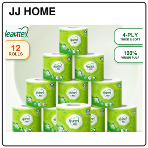 【JJ HOME】 【1/2/3Bundle 】心相印Hearttex 4-Ply Toilet Tissue 12 Rolls per Pack 120g Soft Thick Bathroom Toilet Paper