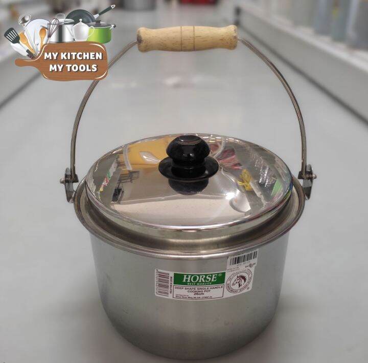 Horse Brand Single Handle Pot/ Food Pot / Stock Pot / Periuk Makan/(26 ...