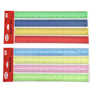 4Pcs 12Inch Colorful Clear Rulers with Inches Centimeters Scale Math Ruler Drawing Ruler for Drawing Drafting Measuring