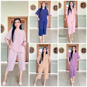 SETELAN JUMBO XXL.XXXL.XXXXL LD.120.125 130 /SETELAN CRINKLE POLOS PENDEK ANDIN//PAKAIAN DEWASA
