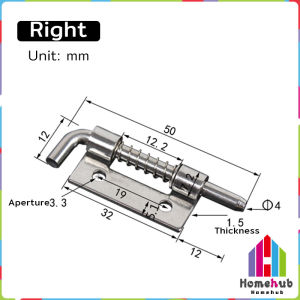 HB 304 Stainless Steel Loaded Hinge Spring Bolt Barrel Latch Hardware for Cabinet Door
