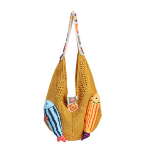 2026 New casual vacation woven bag niche versatile shoulder bag large-capacity commuter tote bag for women