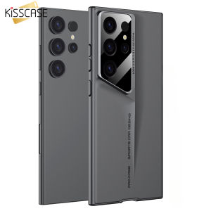 Kisscase Cho Samsung Galaxy S24 S23 Siêu Trường Hợp Sang Trọng Da Thân Thiện Siêu Mỏng Sơn kim loại mờ Khung vỏ lưng bảo vệ Phụ Kiện