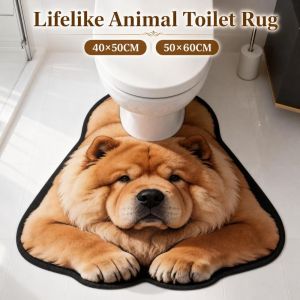 LUMINOU Diatomaceous Earth Lifelike Animal Toilet Floor Mat Non-slip 40×50CM 50×60CM Toilet Rug Washable Toilet Floor Mat Bathroom Decor