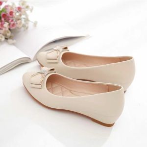 Free Shipping Shallow-Toe Loafers For Women 2026 Autumn New Style With A Bow Flat-Soled Casual Non-Slip Suitable For Women And Ideal For Work