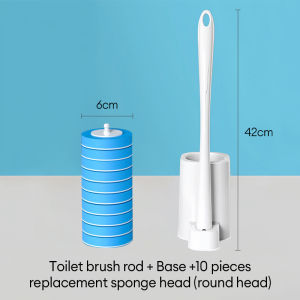 XTEN Disposable Toilet Brush with Holder Toilet Cleaning Brush With Long Handle With Cleaning Liquid Stain Remover