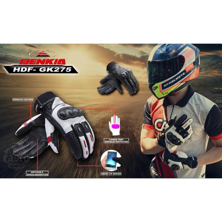 BENKIA HDFGK275 LEATHER SAFETY GEAR MOTORCYCLE RIDING GLOVES Lazada PH