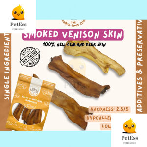 Air Dried Smoked Venison Skin Chew (single ingredient dog treats dog dental chew)