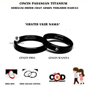 CINCIN PASANGAN CEWEK COWOK GRATISS UKIR NAMACINCIN TITANIUMCINCIN PASANGAN TITANIUMDIJAMIN ANTI KARAT DAN TIDAK GATAL DIKULITUKIR NAMA GRATISS