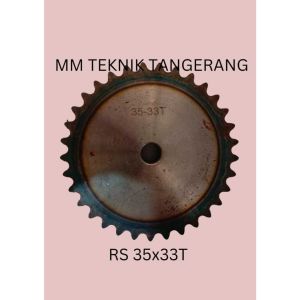 Sprocket RS 35 x 33 T Gear Rantai Single Gir gigi Z 33T RS35 -1 35Z33 35X33T 35-1 tipe B Sproket spr 35-33T 35x1x33T 35-1-33T MMB