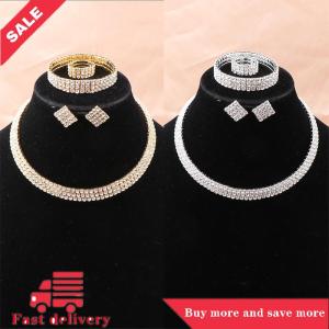 [COD] 4 cái bộ đồ trang sức cô dâu thiết lập vòng cổ vòng tay nhẫn bông tai thiết lập siêu tuyệt đẹp sang trọng thời trang sáng bóng đồ trang sức bên món quà