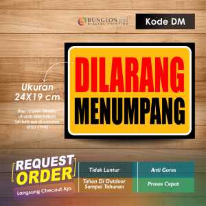STIKER DILARANG MENUMPANG + LAMINASI KODE DM ORANGE