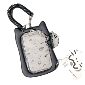 Lovely Card Cover Credit Card Case Protective Sleeve Photocard Holders Cats Ear Bus Card Protector Keychain Pendant