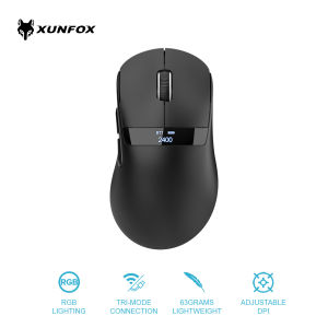 XUNFOX H9 PRO Wireless Tri-mode RGB Gaming Mouse Bluetooth 2.4GHz Wired 12000 DPI RGB Magnetic Charging Dock