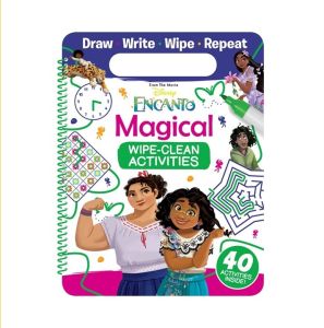 Encanto Wipe Clean Disney Activity Book with Pen for Kids to Draw Magical Puzzles & Games