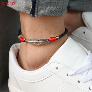 🚚【Local Express Delivery】🚚 Boho Handmade Man Feather Leather Rope Anklets Barefoot Sandal Beach Jewelry