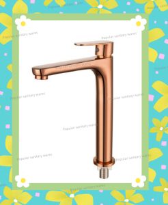 DUVENA BRASS ROSE GOLD TALL BASIN TAP