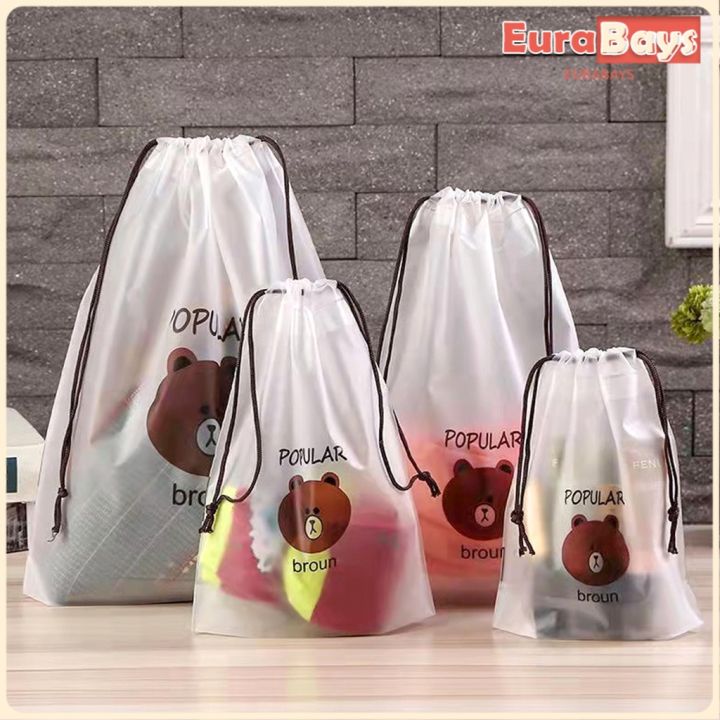 Travel Drawstring Storage Pouch PVC Cute BearPortable Waterproof  Travel Cosmetic Storage Bag Lazada PH